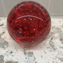 Heavy Bubble Glass Paperweight 