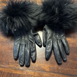 UGG Gloves With Real Fur Trim Size L $75