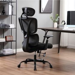 Home Office Desk Chair, Ergonomic Reclining Mesh High Back with Adjustable Lumbar Support & Headrest & 3D Armrest, Swivel Rolling Home Task Game Compu