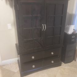 Free Dark Wood Armoire Cabinet 
