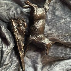 Vintage Copper Wolf Statue 