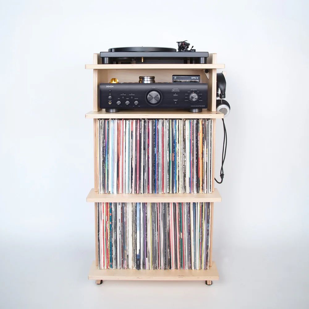 Denon Amplifier, Turntable, and Stand Package