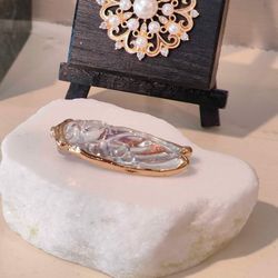 Glass Cicada Sculpture and White Marble Base