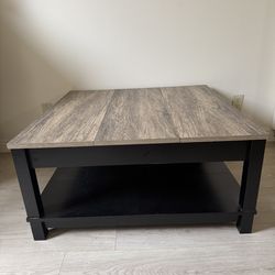 Brown Wooden Square Coffee Table