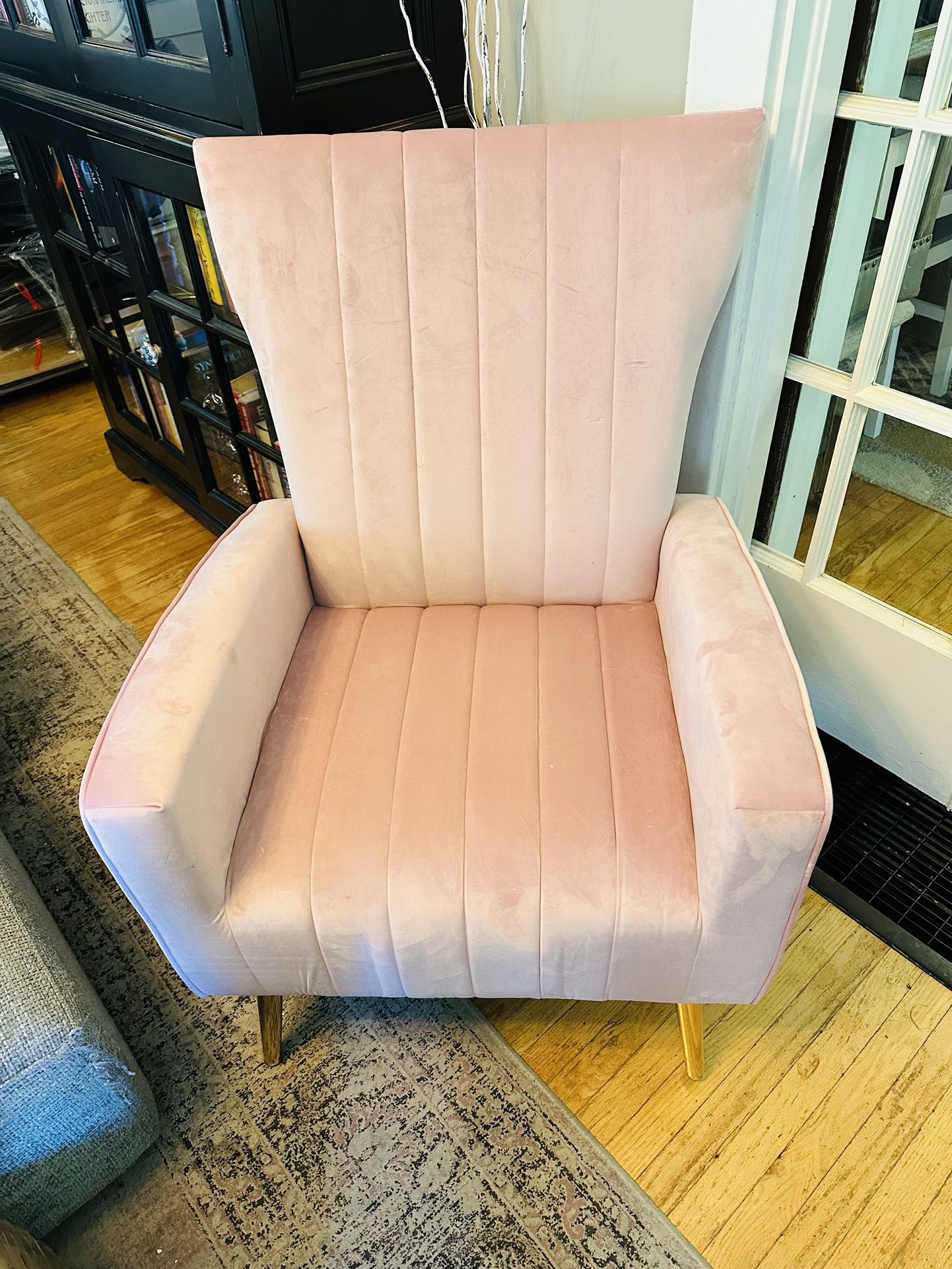 Pink Velvet Lounge Chair