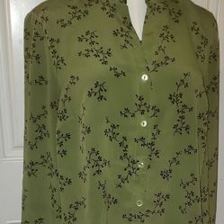 Blair Sage Green Long Sleeve Blouse (Size S)
