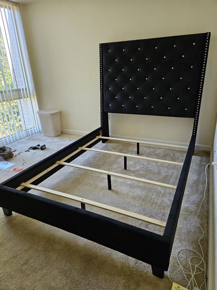 New In Box Black Color Queen Bed Frame Special
