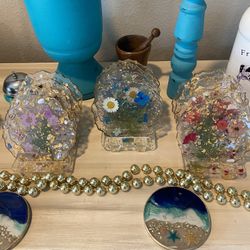 Resin Coasters With Holder Many To Choose From 