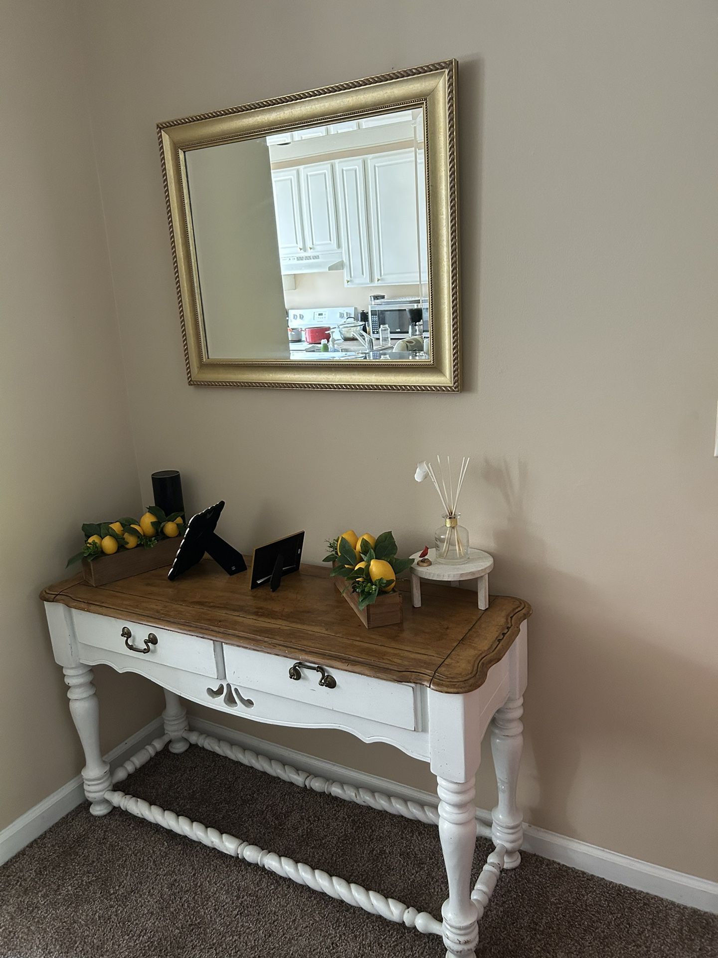 French Console Table With Mirror.
