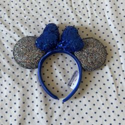 Disneyland Disney Parks Minnie Mouse Ears Blue Sequin Glittery