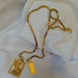 Versace Dog Tag  Chain With Extra Versace Pendant (Not Real Gold) Authentic Versace Jewelry !