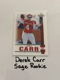Derek Carr Oakland Raiders All-Pro QB Sage Rookie Card.