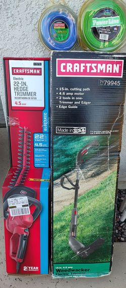 CRAFTSMAN 22 "Hedge Trimmer & 15" Weedwacker both Electric! Brand New