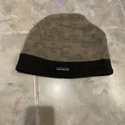 VTG 90s Y2K Patagonia Men's One Size Fleece Beanie Cap Black Tan Camouflage