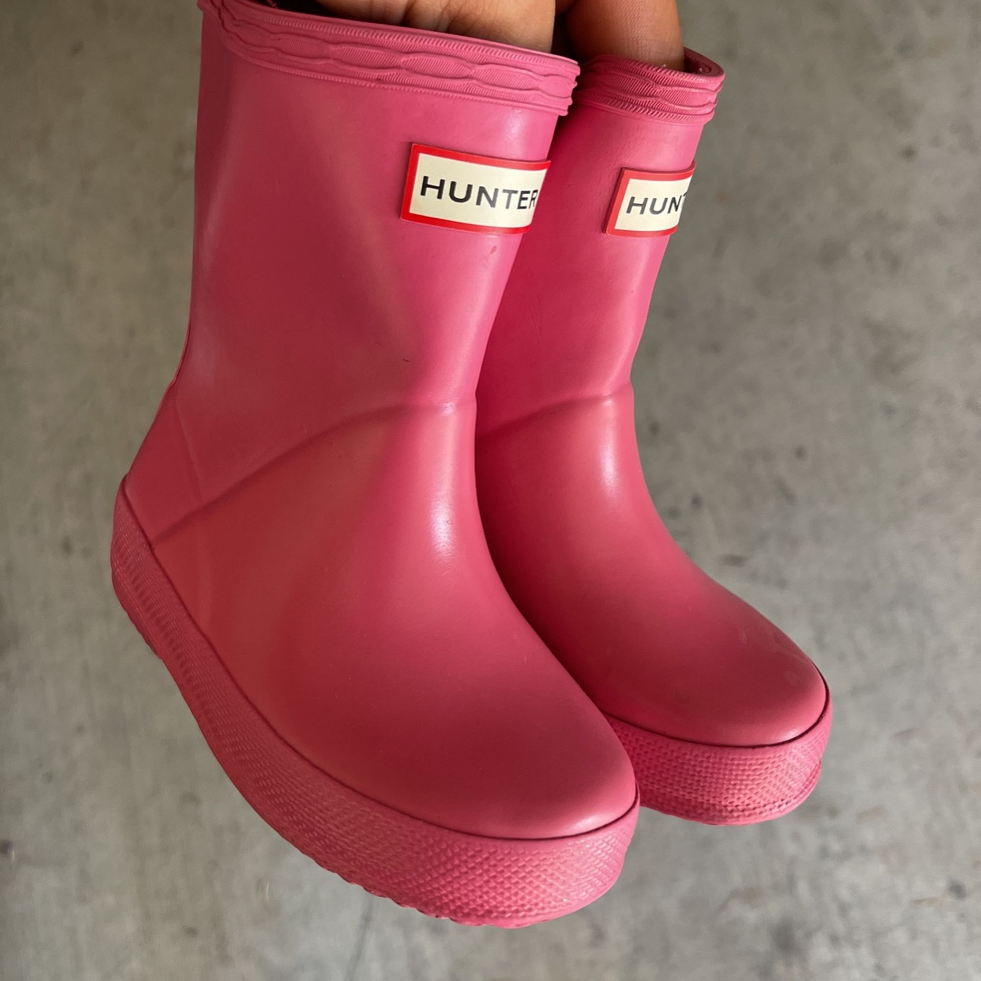 Hunter Girls Pink Rain Boots Size 5c 