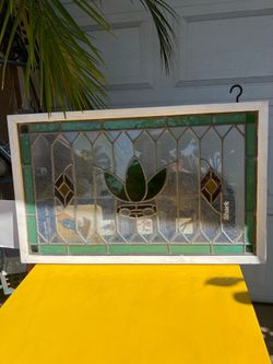 custom-made stained glass transom frame