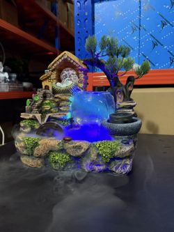 Fuente Cabaña con Aro de Luz LED y Pecera – Mayoreo $33