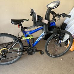  Mongoose Full Suspension Mountain Bike With Baby Carrier 
