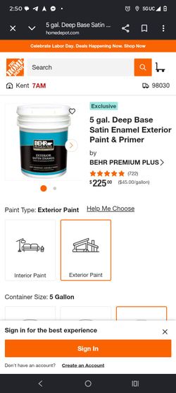 5 gallon deep base exterior paint and primer (dark grey) (30 left) $125 each