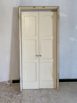 Solid Wood French Double Door With Jam (1 Set)
