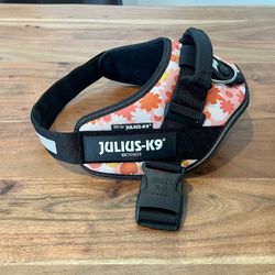 Julius-K9 IDC Powerharness, Size: M/0, Pink with flowers 