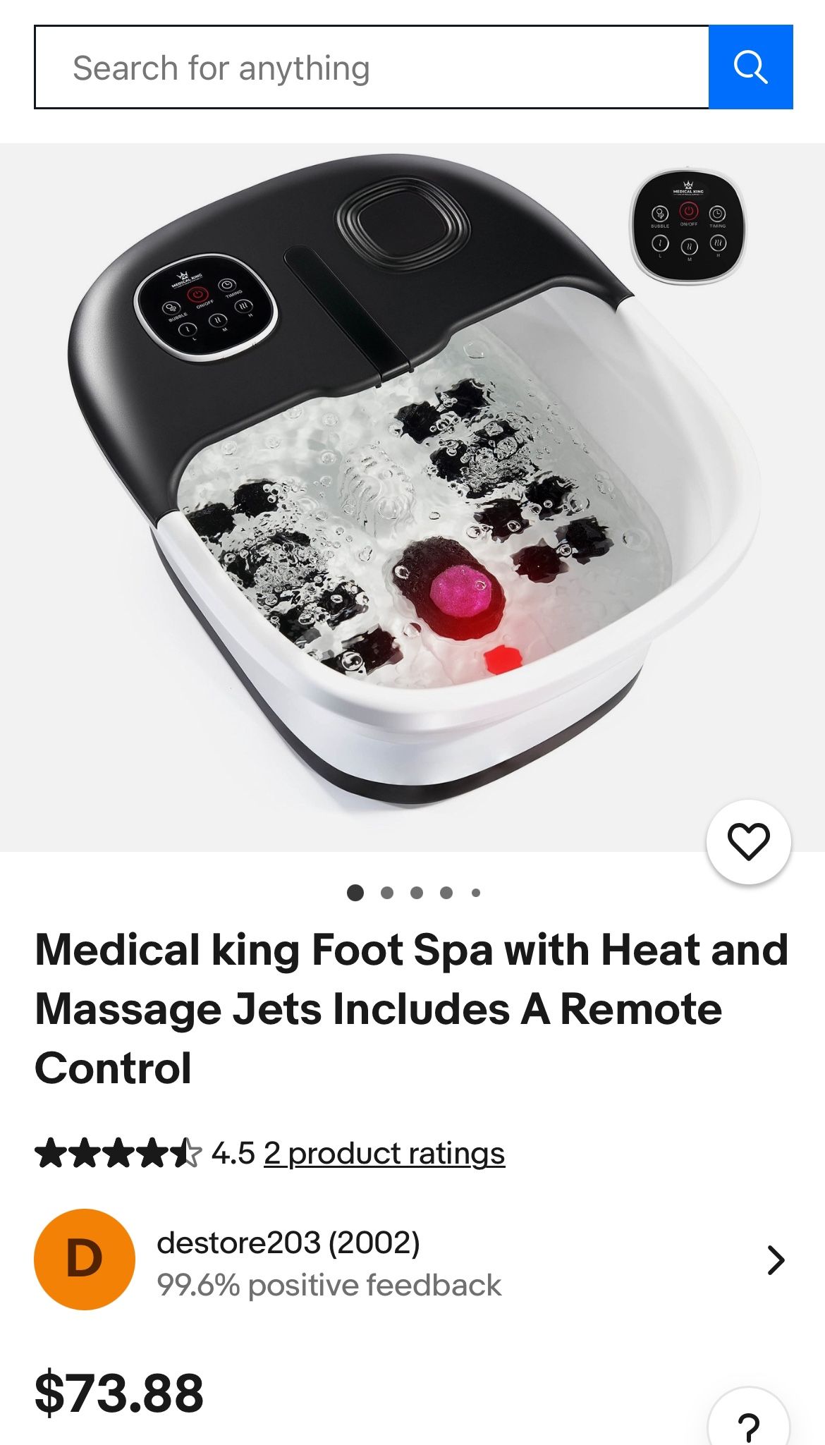 Medical foot spa massager with control