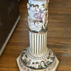 Capodimonte Porcelain Lamp Or Plant Stand