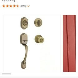 Bellview Antique Brass Single Cylinder Door Handle Set With Tylo Door Handle  Featuring Smartkey Security 