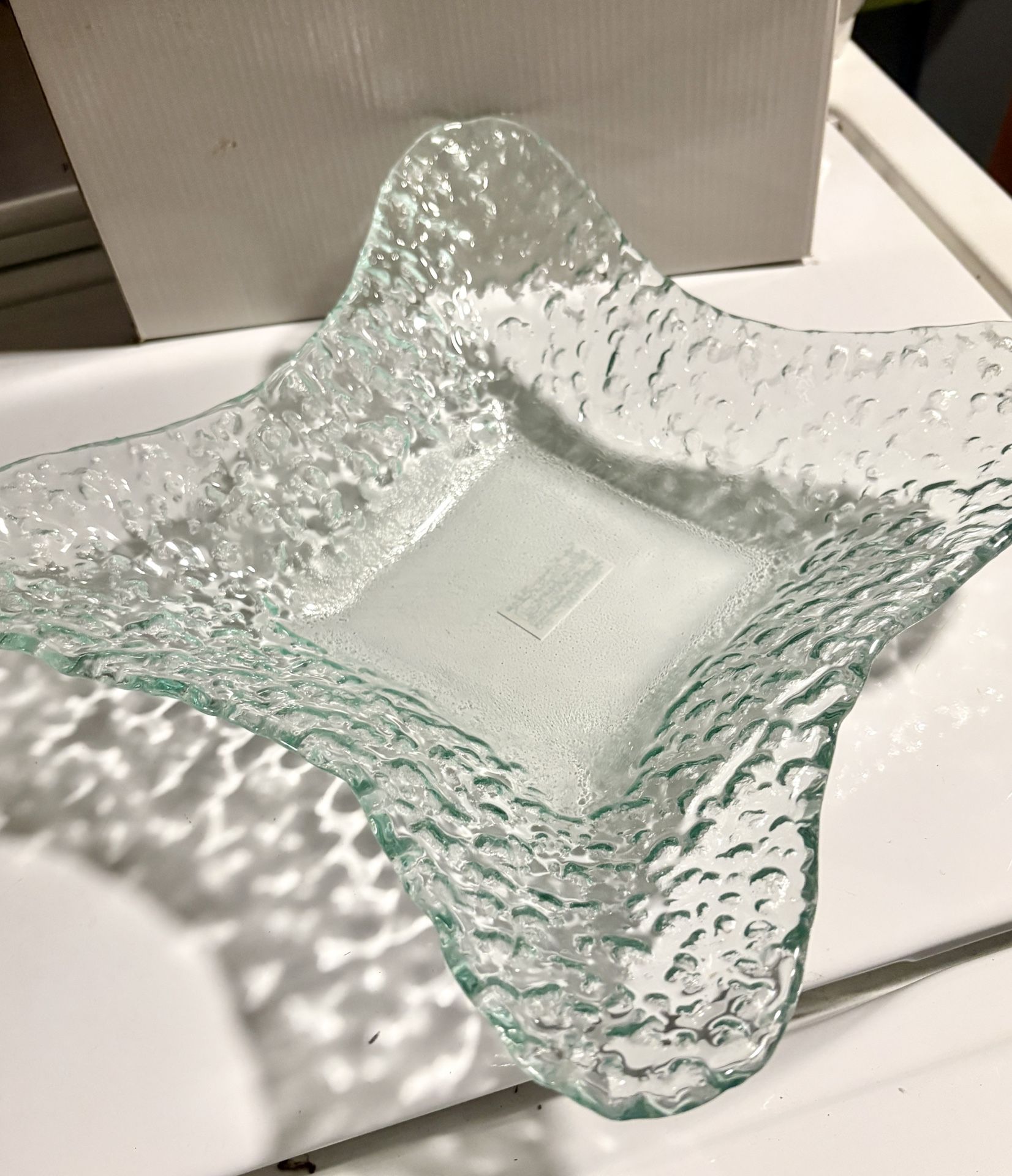 Star-shaped, Hammered Glass Bowl 11" x 11" x 2.6" by Kirkland’s Vintage