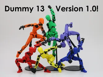 Dummy 13 Poseable Action Figure 3D Printed Articulated Robot