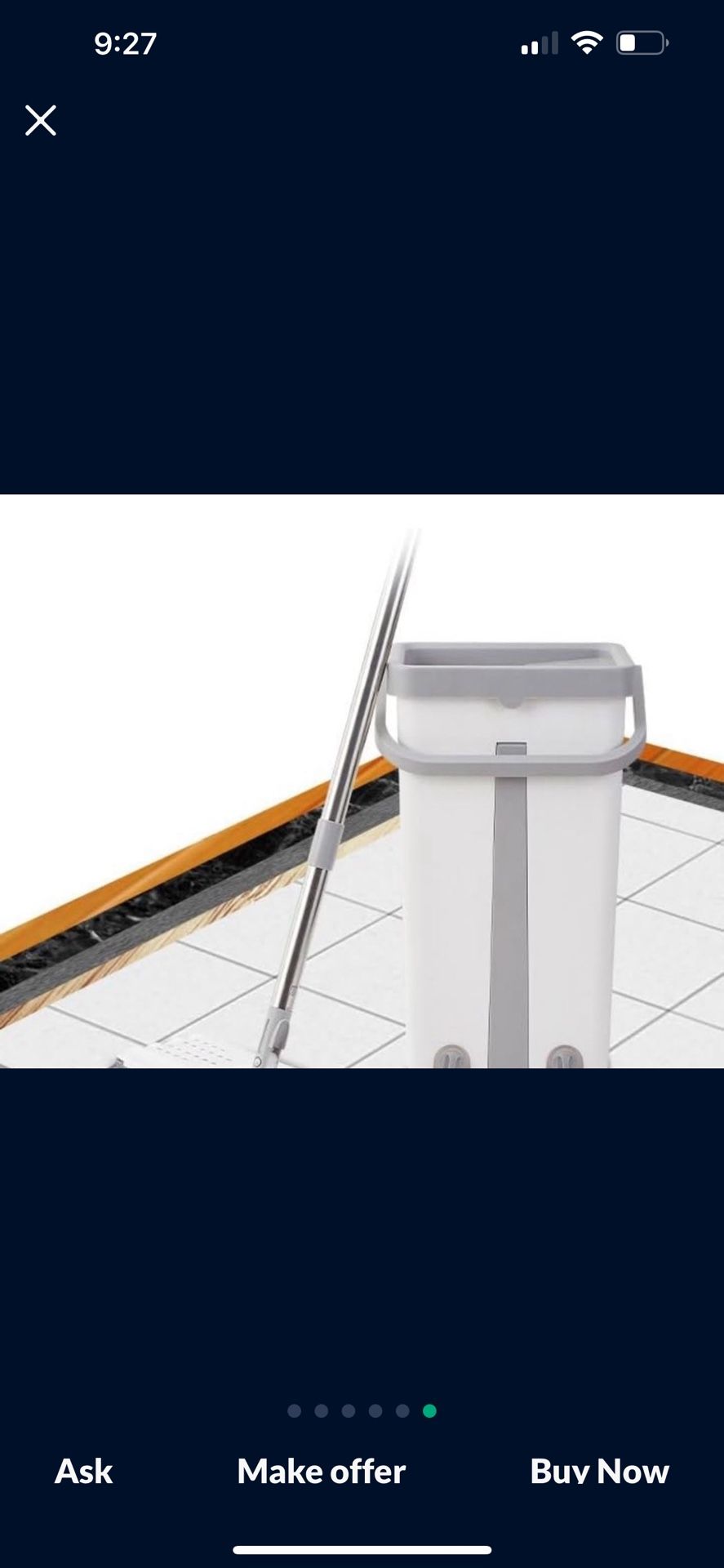 Flat mop Bucket Set, no Need to wash by Hand, Flat mop, Scraper, and Music mop, Dry and Wet Dual-Pur