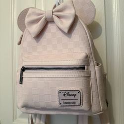 Disney Loungefly Pink Checkered Backpack 