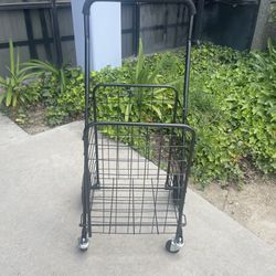 Utility Shopping Cart with Wheels. Shopping Cart Laundry Cart 