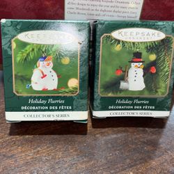 2 Holiday flurries ornaments