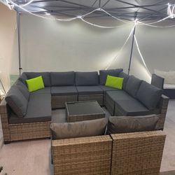 Only $550 New In Box 11pc Outdoor Conversation Set In Gray!!