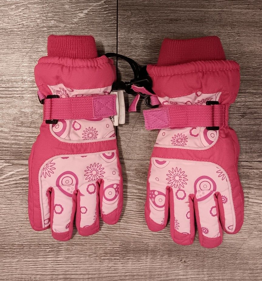N'Ice Caps Kids Waterproof Winter Thinsulate Warm Gloves (Fushia Print, 3-4 Years)