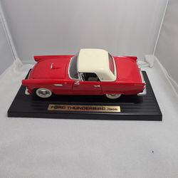 Road Legends 1:18 1955 Ford Thunderbird Red/White Die-Cast Model Car W/Stand(UA)