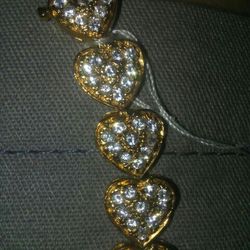 Heart Bracelets Real Stone.sterling silver 18 K Over Sterling silver.