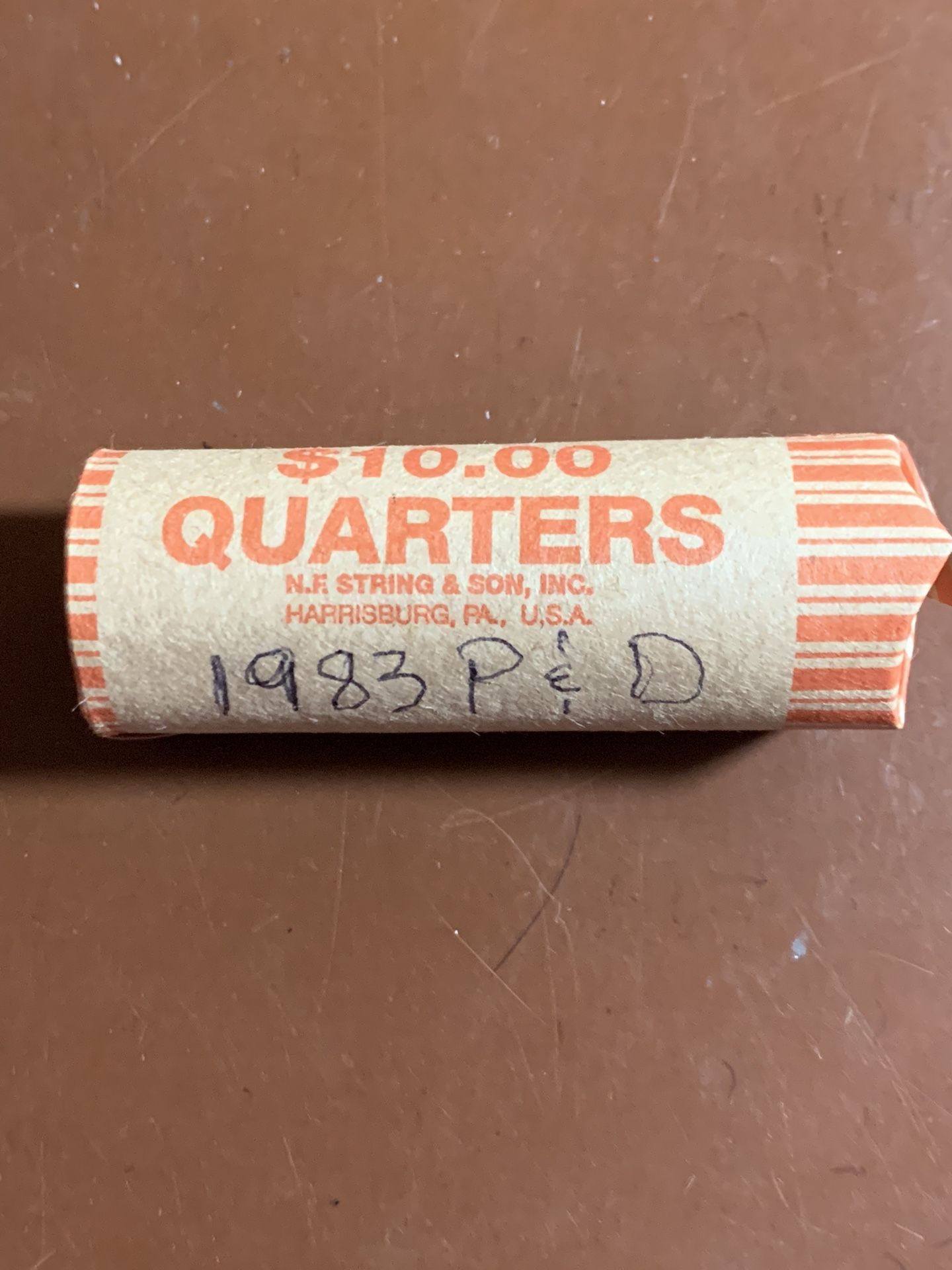 1983 WASHINGTON QUARTER ROLL: Twenty 1983P & Twenty 1983D—CIRCULATED & UNGRADED