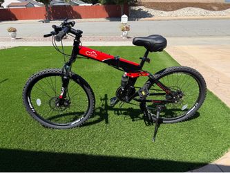 UBesGoo 26in Folding Mountain Bike for Men Women Shimano 21-Speed, with Disc Brakes, Red
