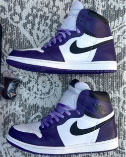 Size 14 Jordan 1 High Retro Court Purple 2.0 White
