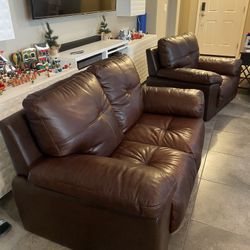 Leather 3 Piece Set Couch, Love Seat, Chair 