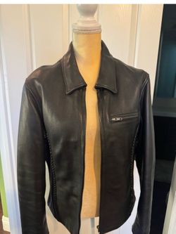 First Manufacturing Co. / First Classic Leather Gear genuine black leather motorcycle jacket in women’s size XL.