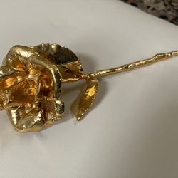 24K Gold Dipped Rose – Real Rose Gold Plated 12” Long