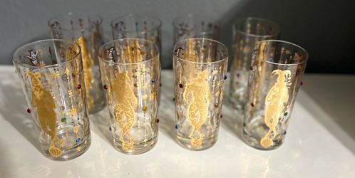 Set of 8 Gold Highball Glasses