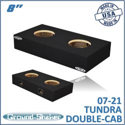 black 8" dual sealed sub box, fits 07-21 toyota tundra double-cab