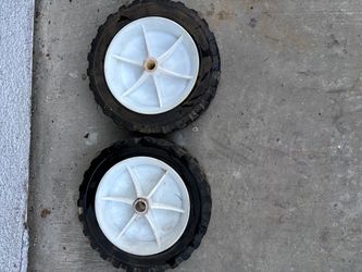2 solid rubber wheels for lawn mowers