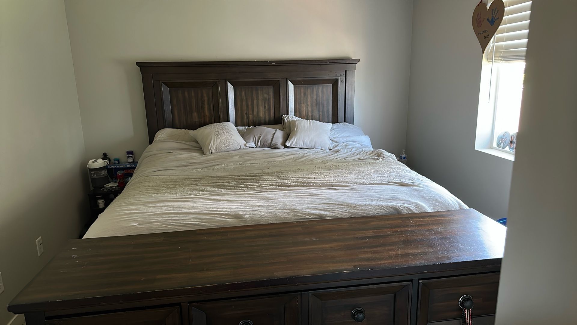 King Bed Frame & Dresser With Mirror