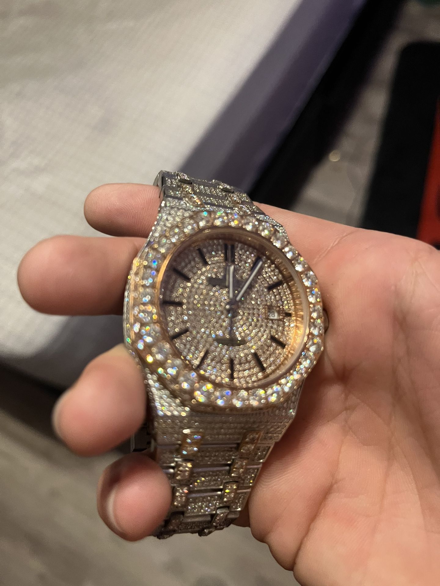 Moissanite Bussdown Ap Two Tone Rose Gold