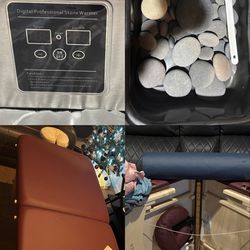 Massage Table & Hot Stones
